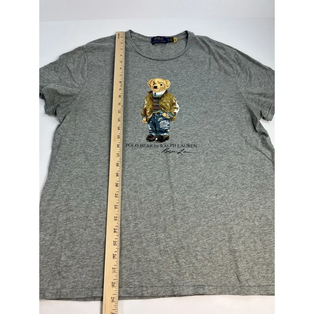 Polo Ralph Lauren Bear Mens Tuxedo T Shirt Designer XL Gray Unisex Jeans Preppy